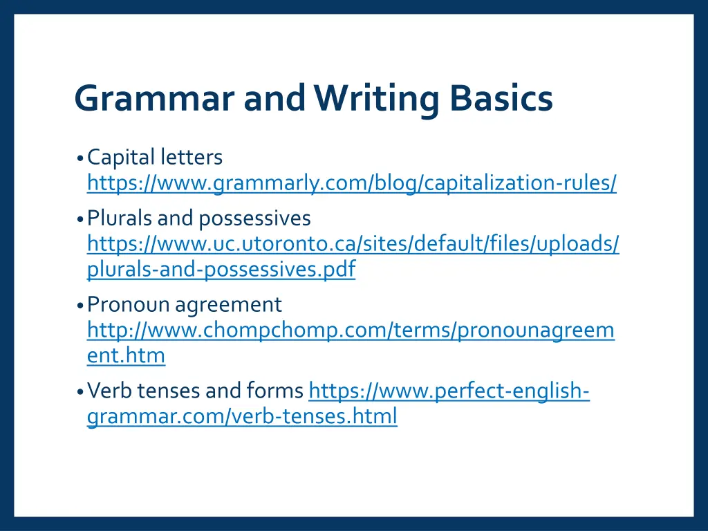 grammar and writing basics