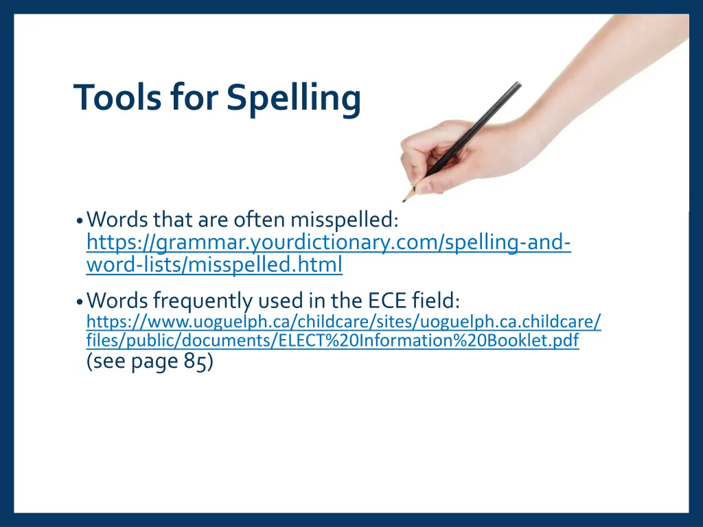 tools for spelling