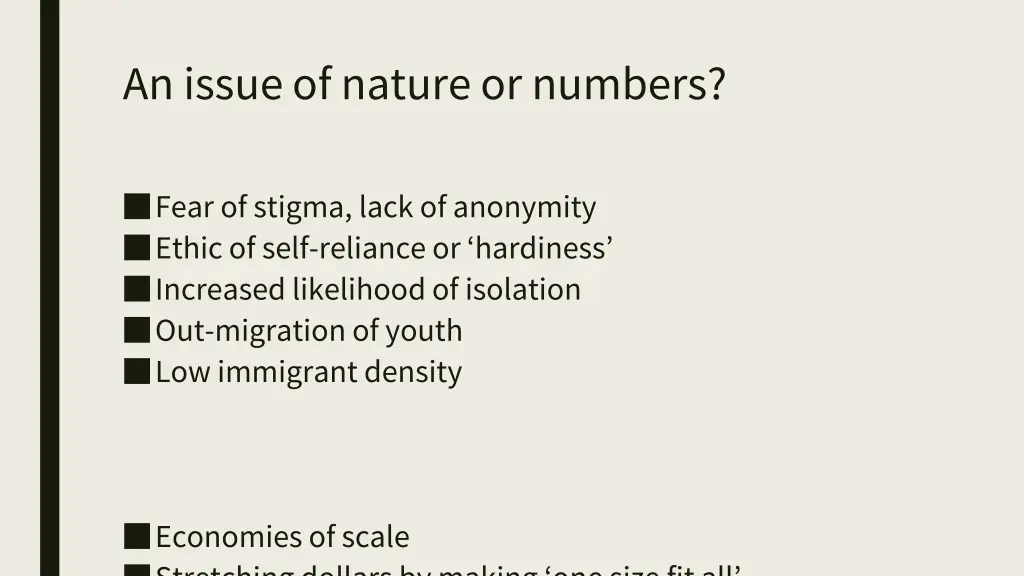 an issue of nature or numbers