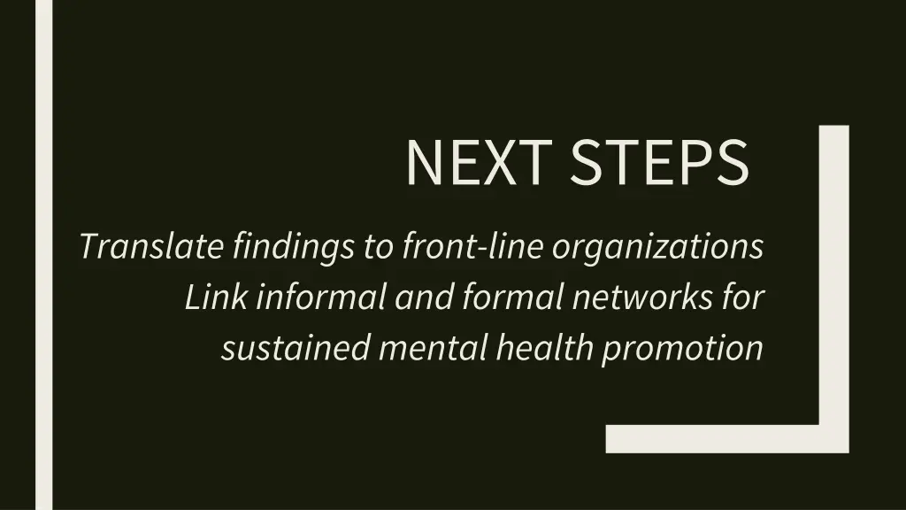 next steps