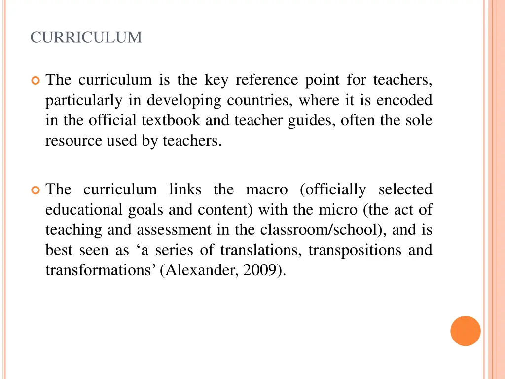 curriculum