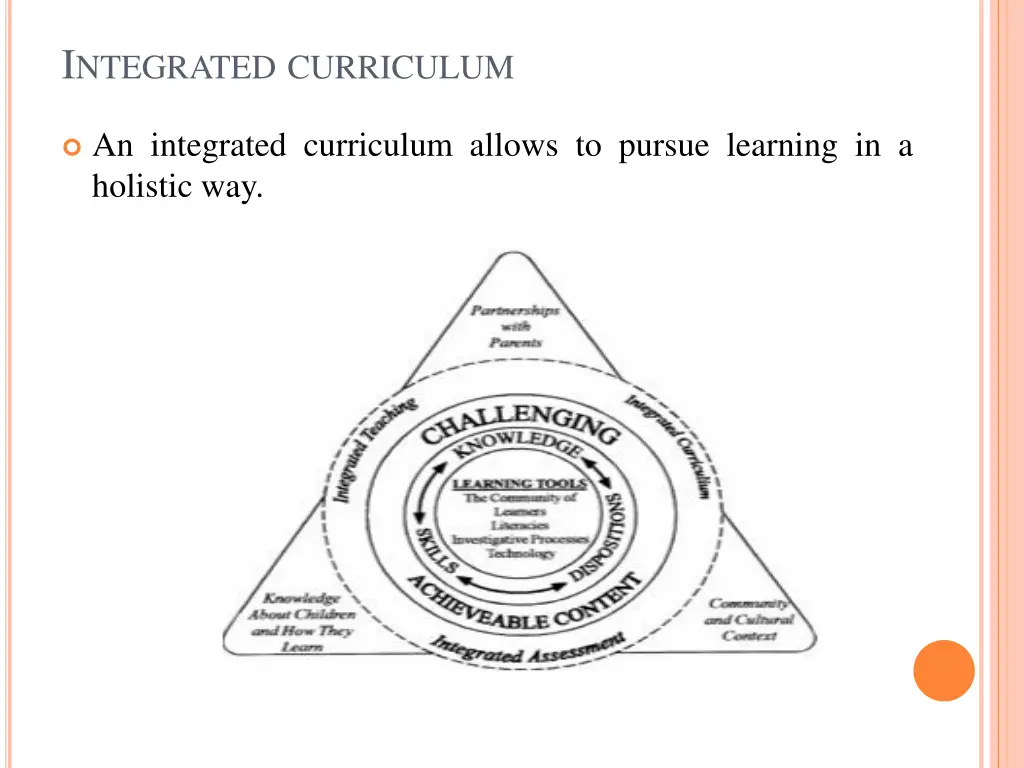 i ntegrated curriculum