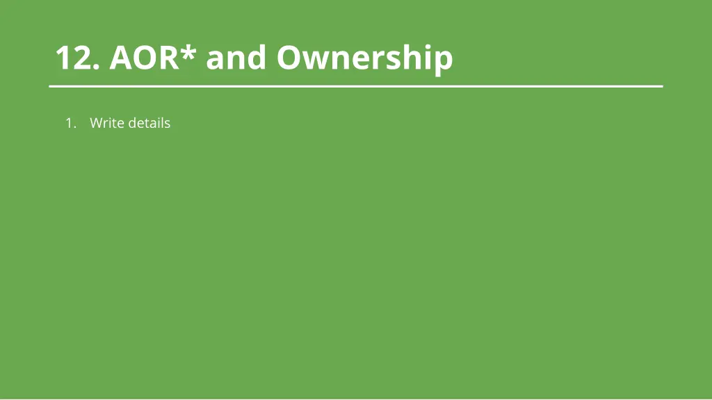 12 aor and ownership