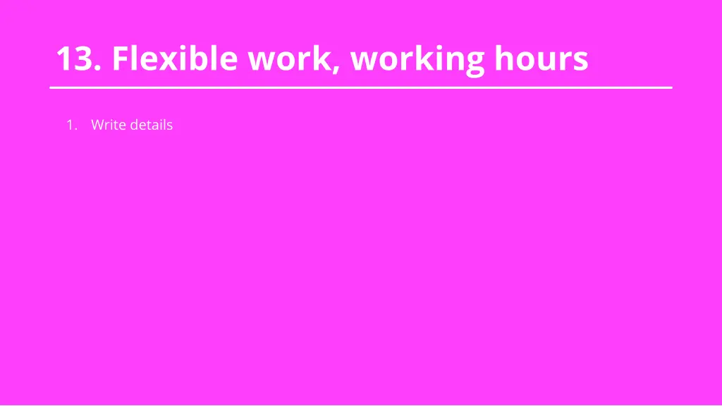13 flexible work working hours