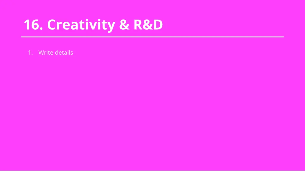 16 creativity r d