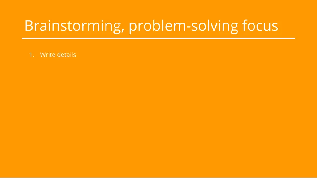 brainstorming problem solving focus