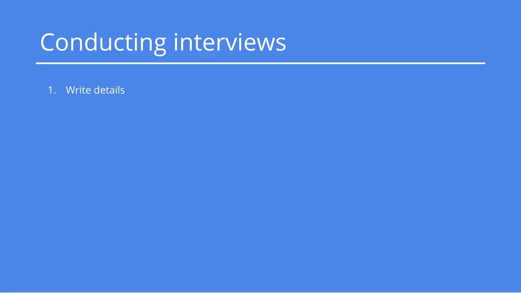 conducting interviews
