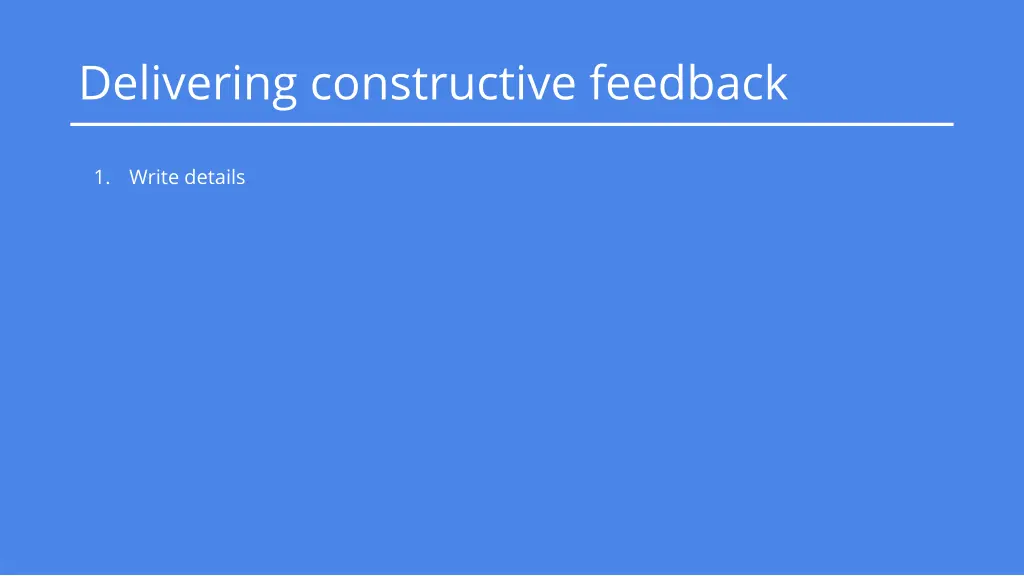 delivering constructive feedback