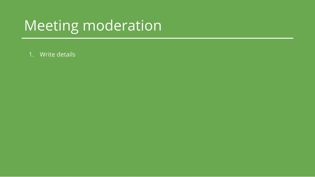 meeting moderation