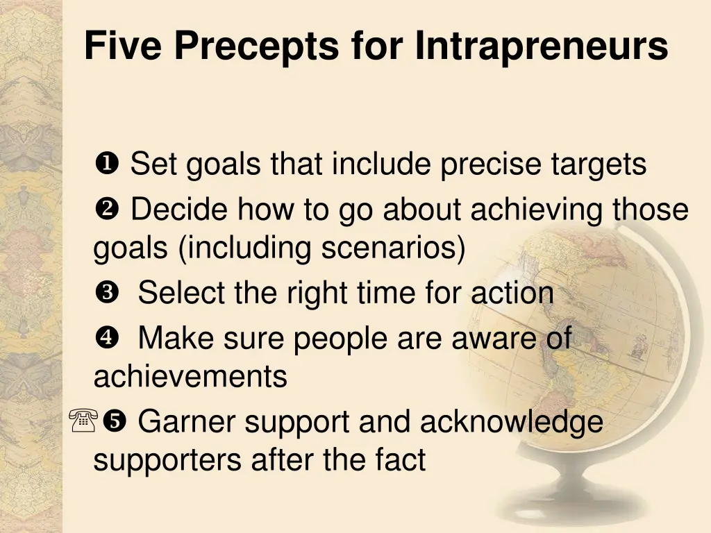 five precepts for intrapreneurs