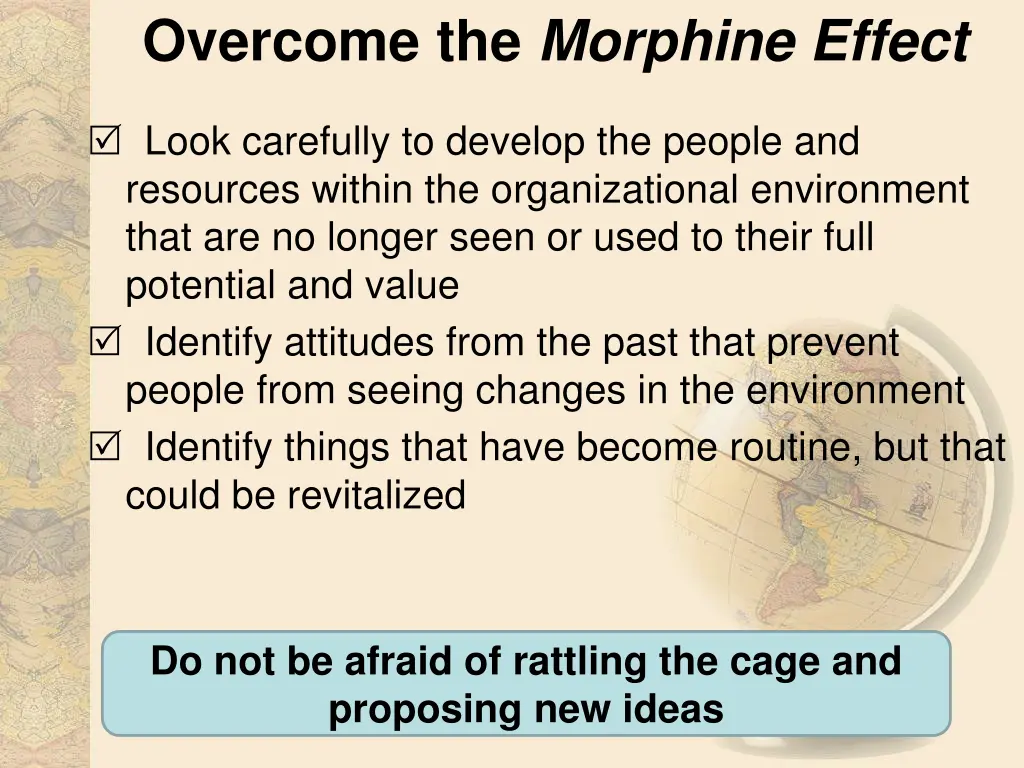 overcome the morphine effect