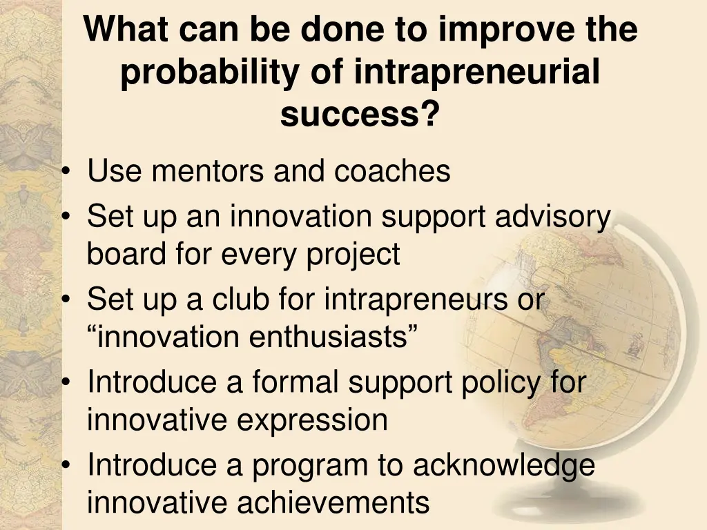 what can be done to improve the probability