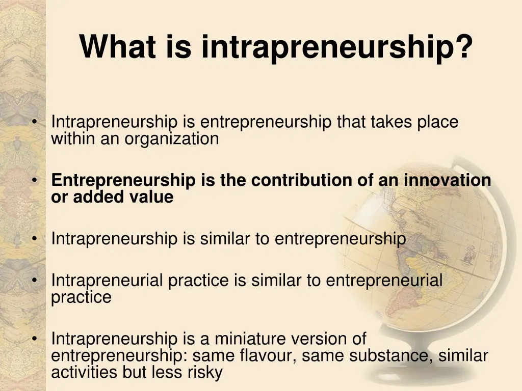 what is intrapreneurship