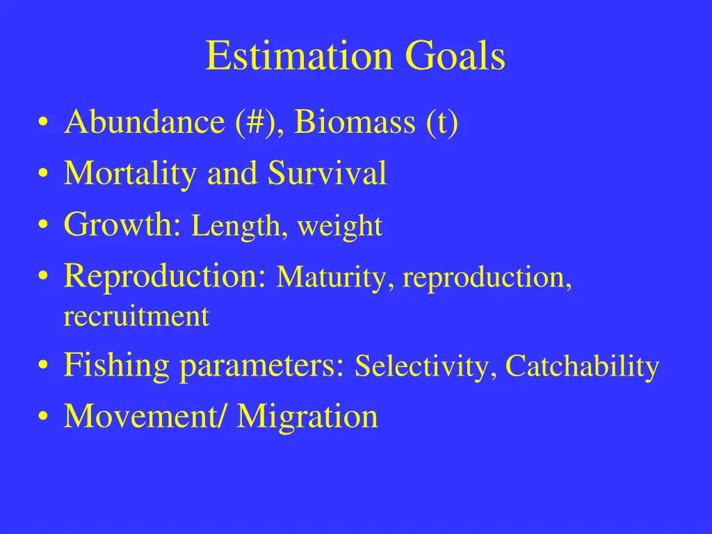 estimation goals