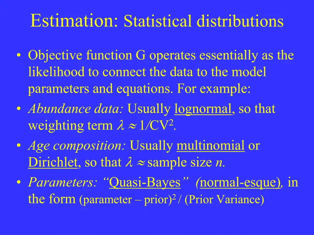 estimation statistical distributions
