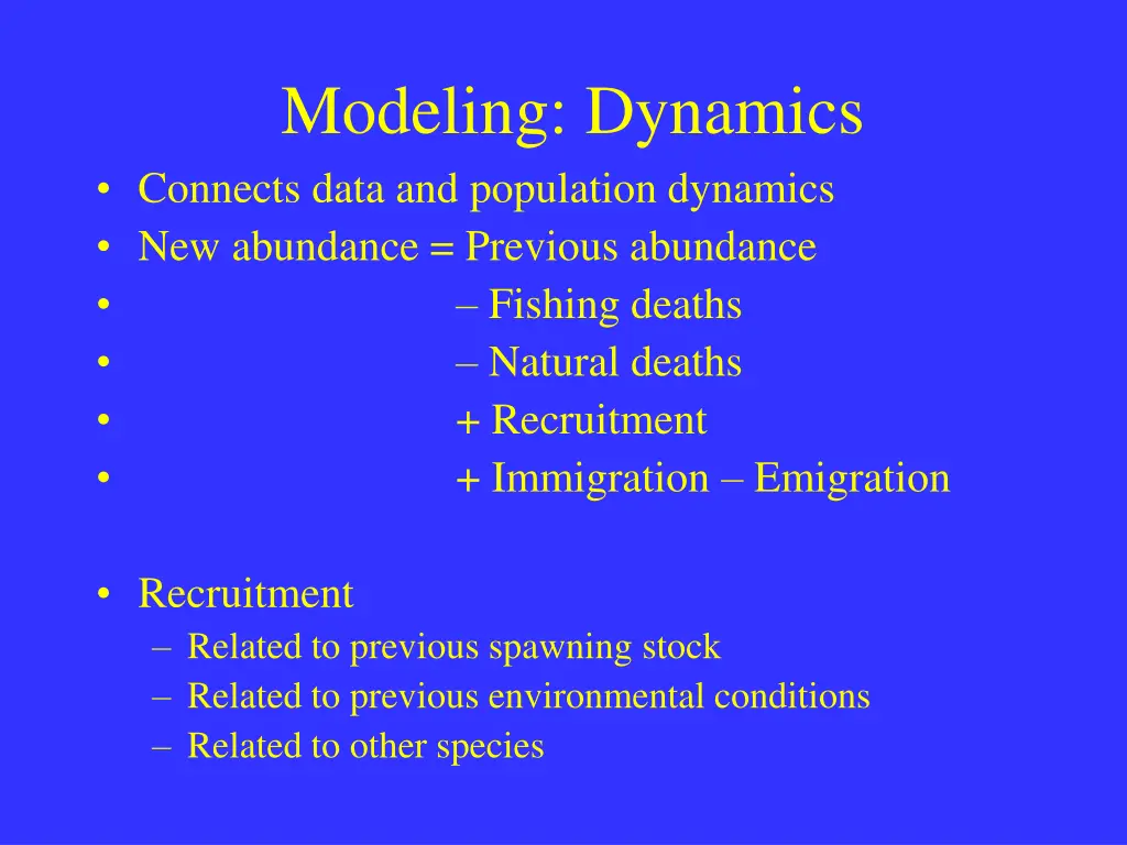 modeling dynamics connects data and population