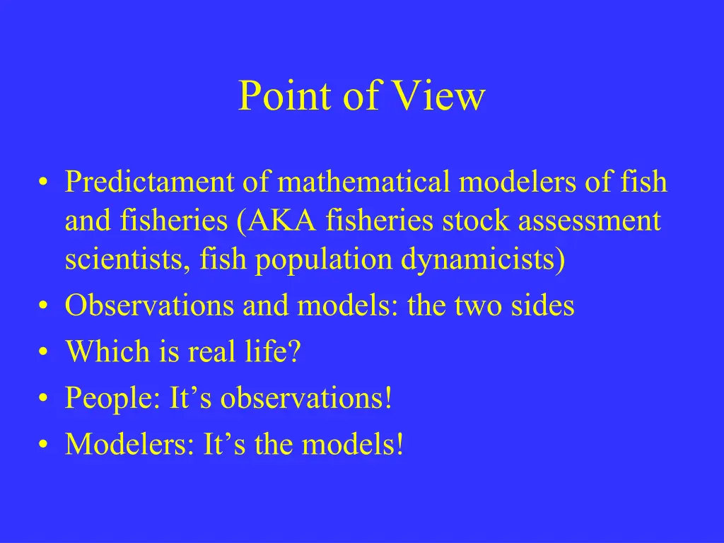 point of view