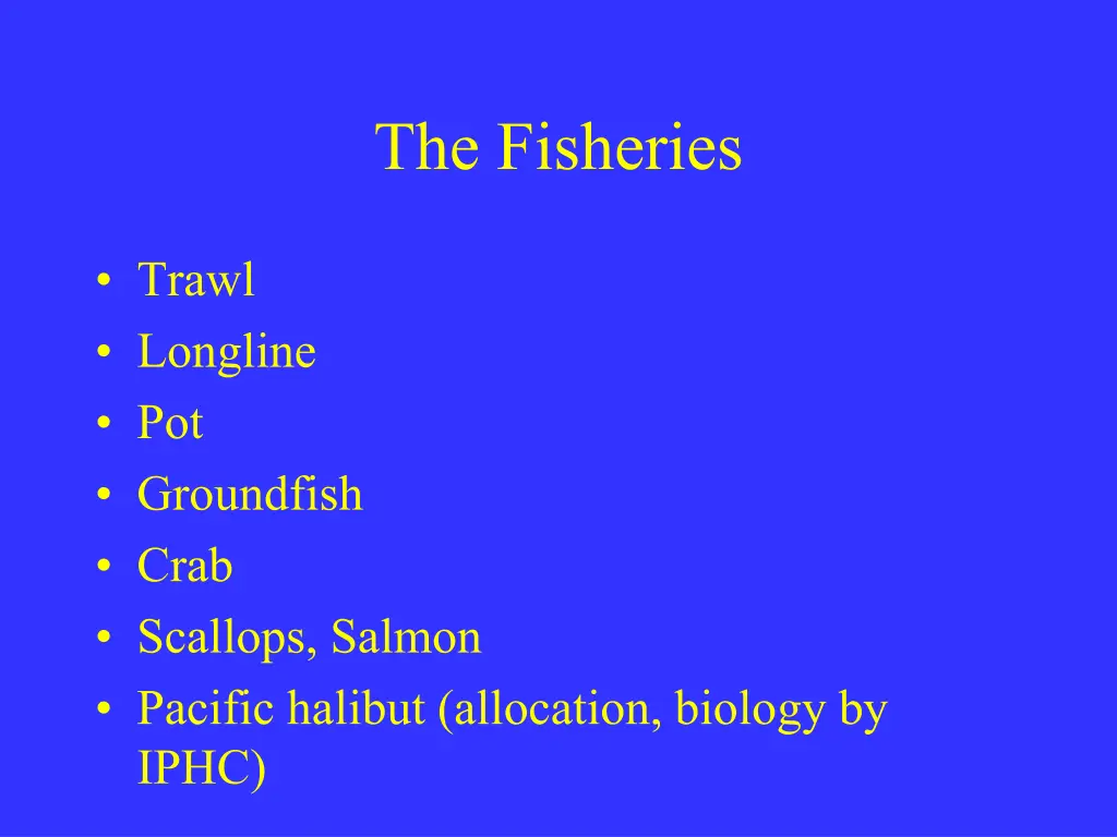 the fisheries