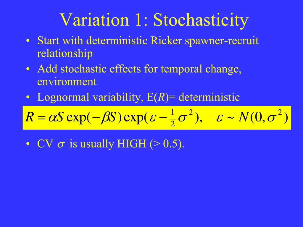 variation 1 stochasticity start with