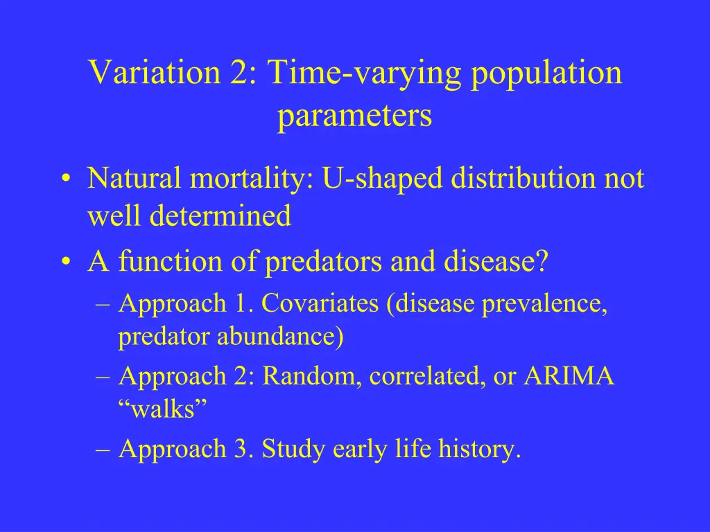 variation 2 time varying population parameters