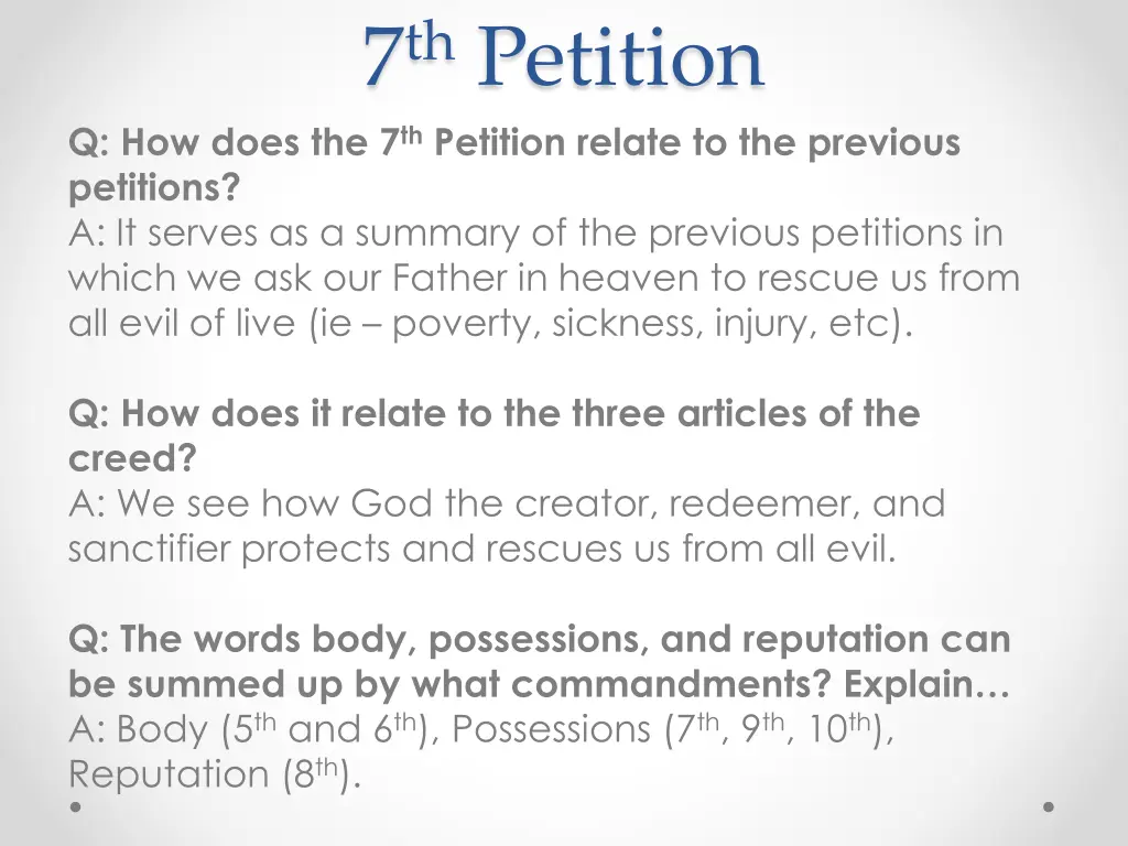 7 th petition