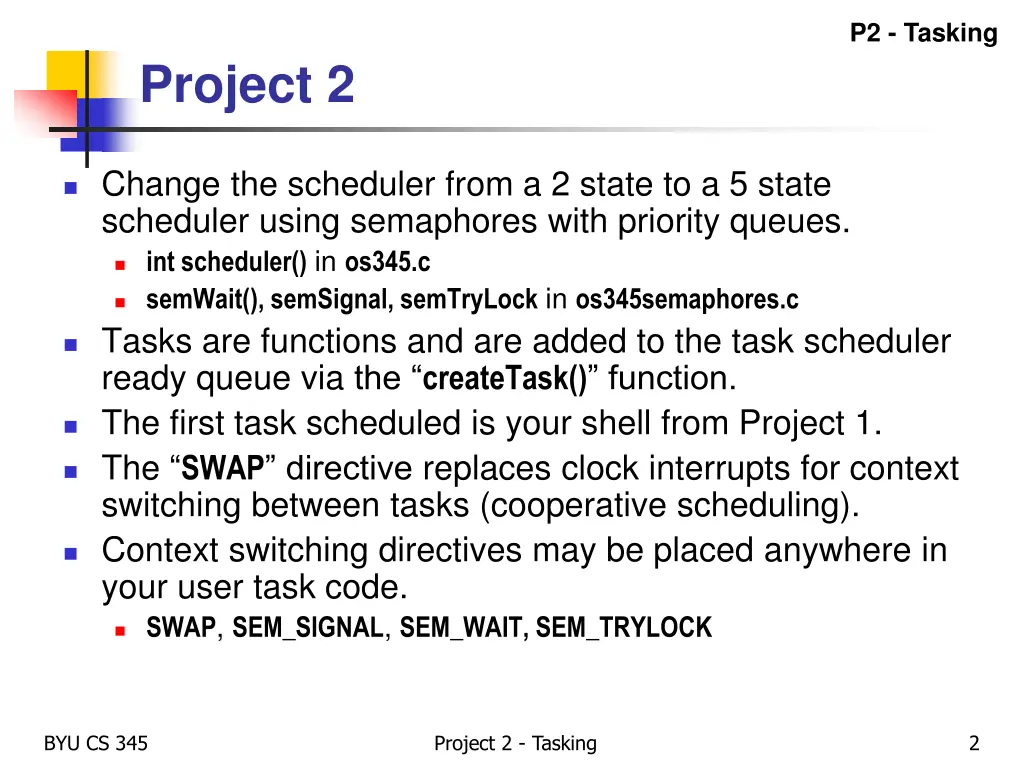 p2 tasking