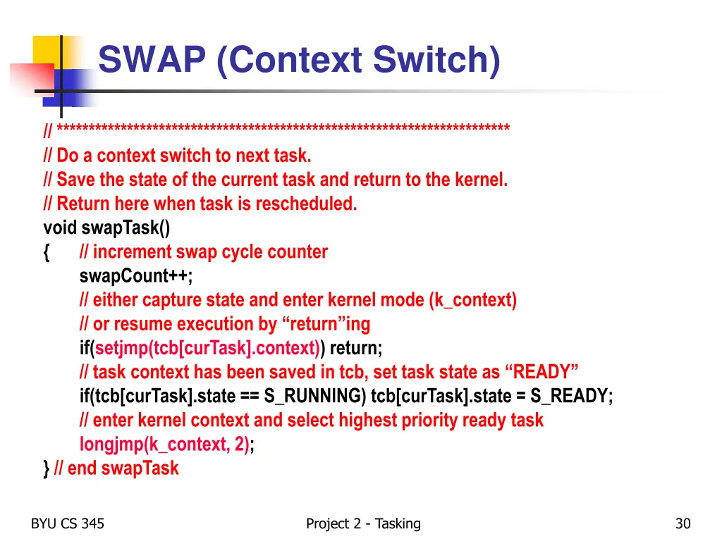 swap context switch