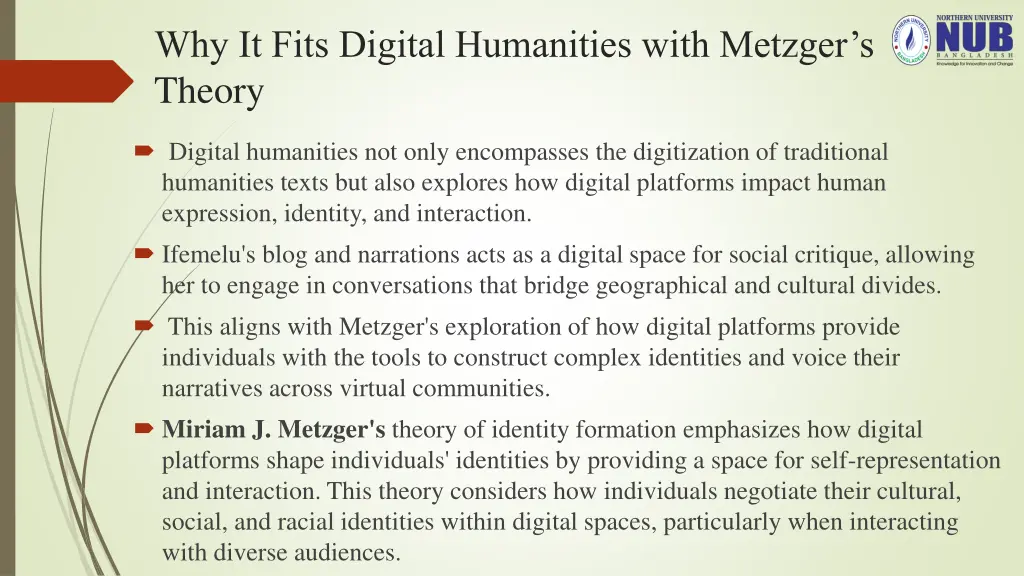 why it fits digital humanities with metzger