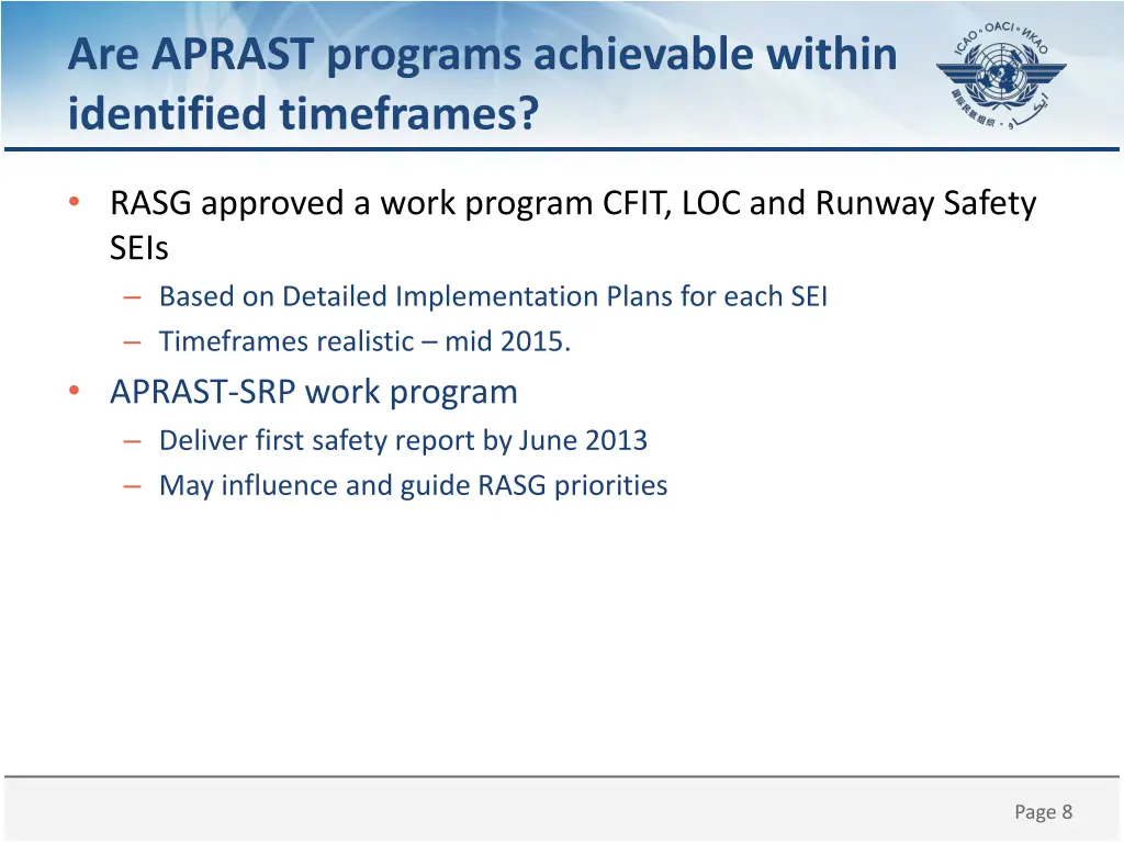 are aprast programs achievable within identified