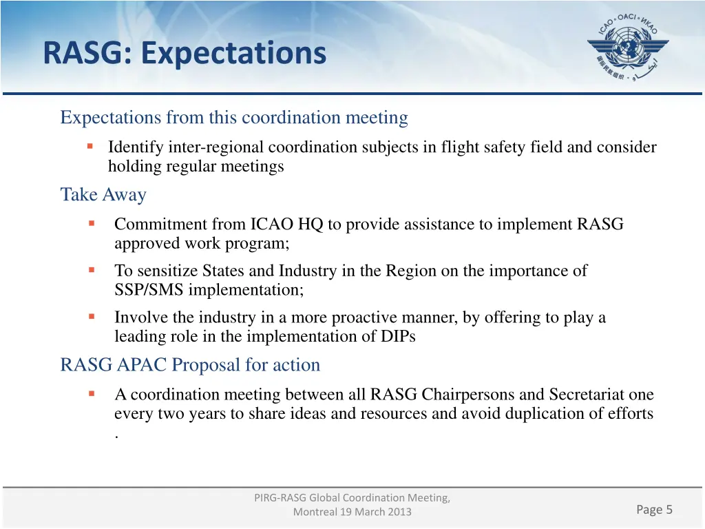 rasg expectations