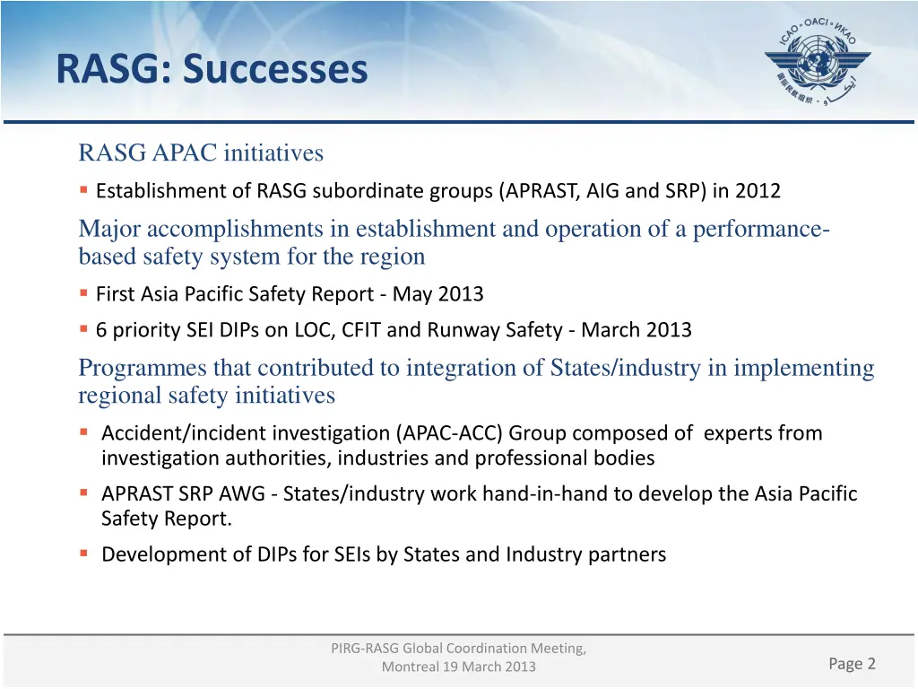 rasg successes