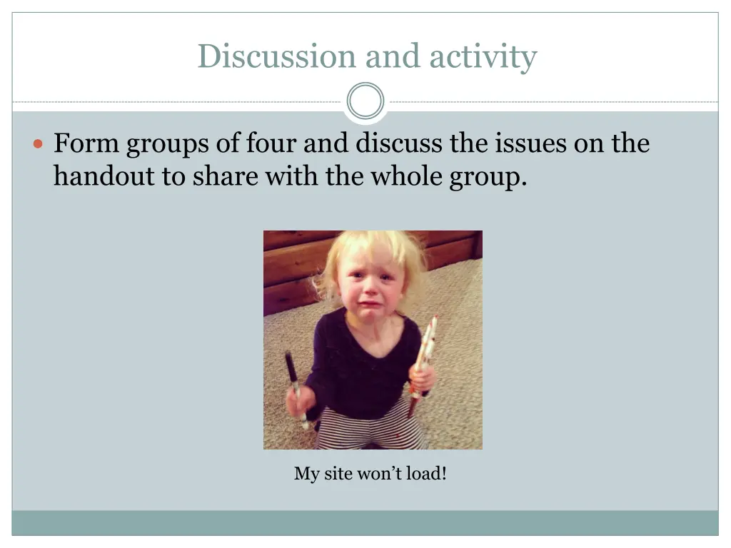discussion and activity