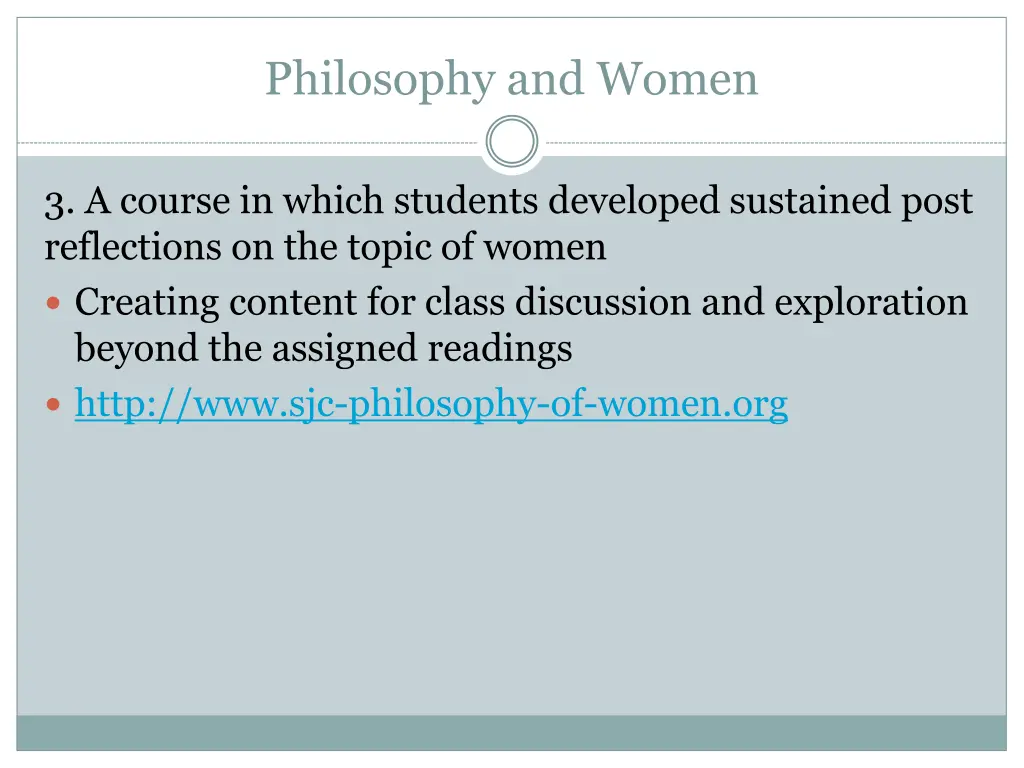 philosophy and women