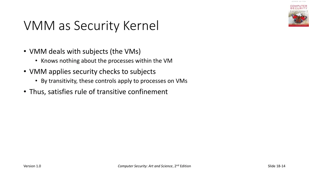 vmm as security kernel