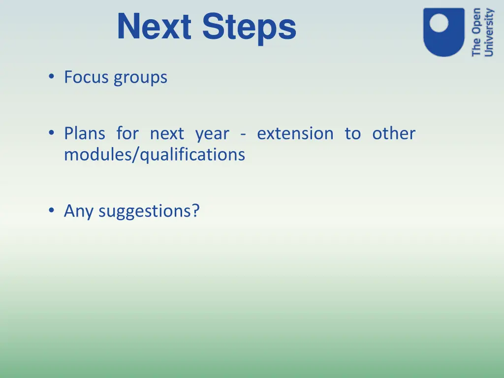 next steps