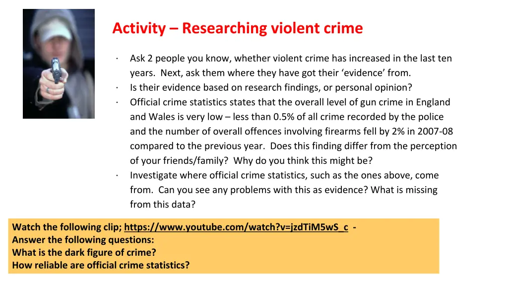 activity researching violent crime