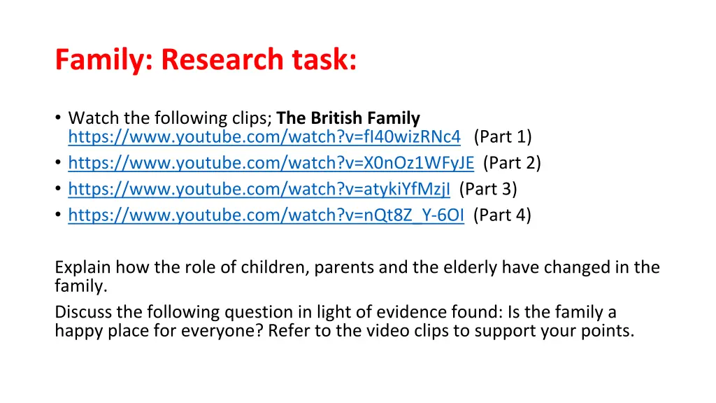 family research task