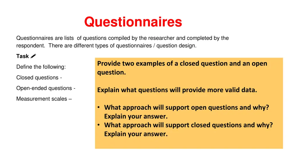 questionnaires