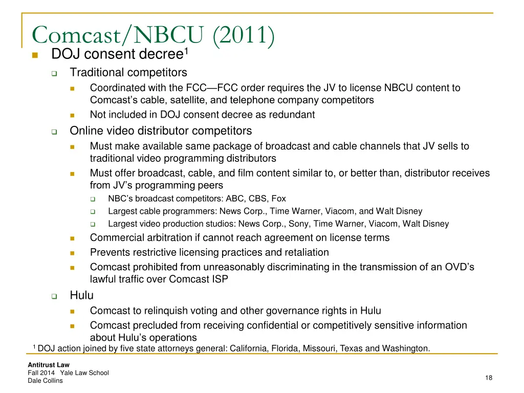 comcast nbcu 2011 doj consent decree