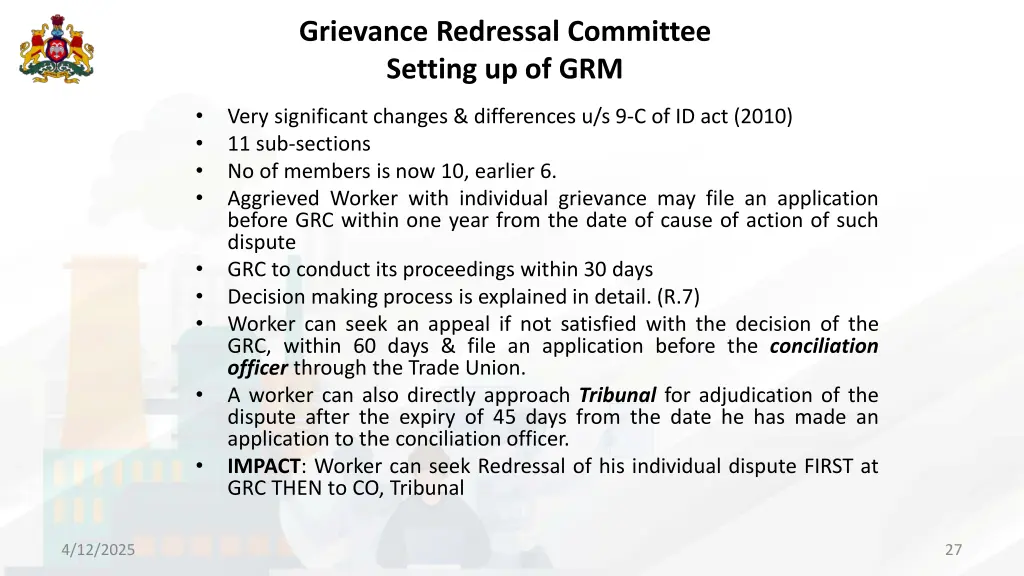 grievance redressal committee setting up of grm