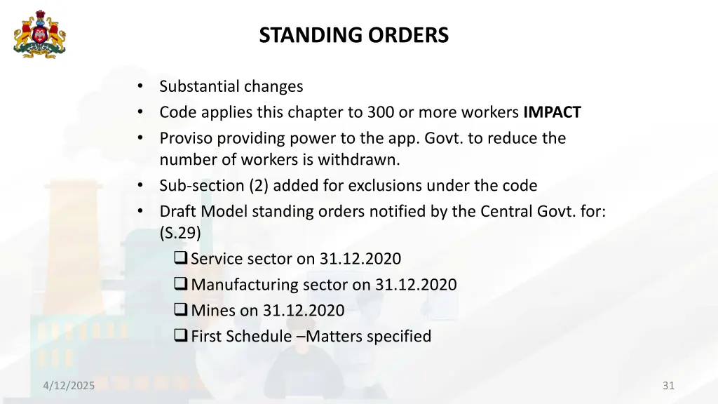 standing orders