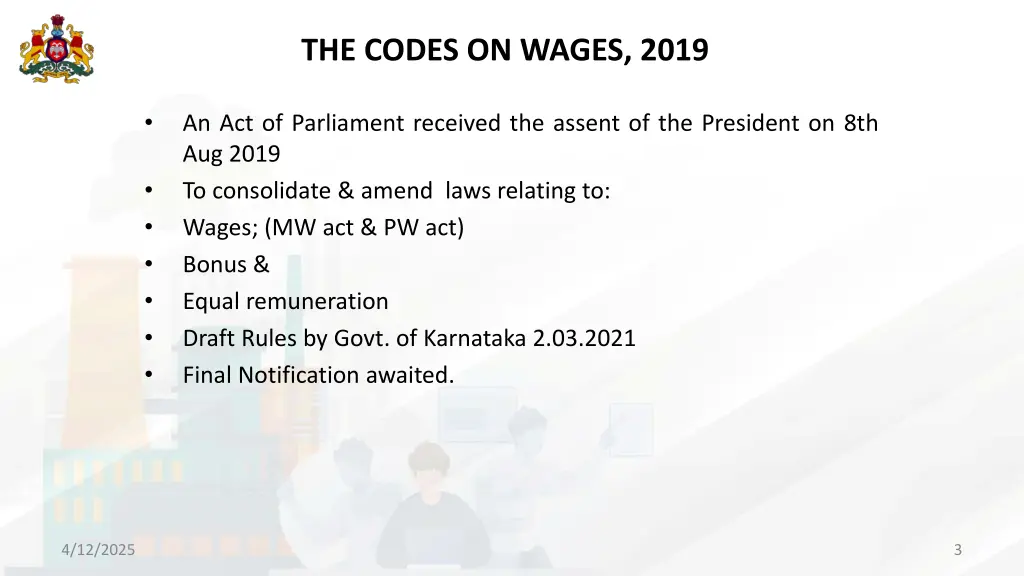 the codes on wages 2019