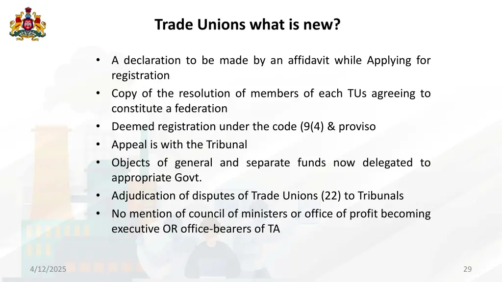 trade unions what is new