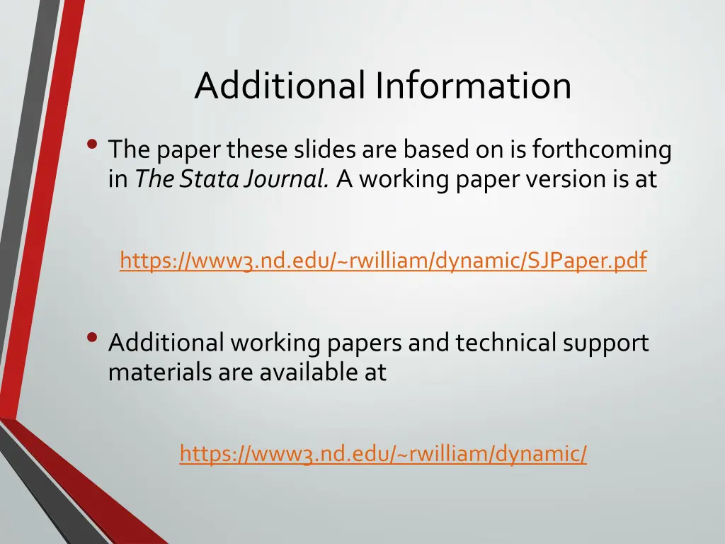additional information the paper these slides