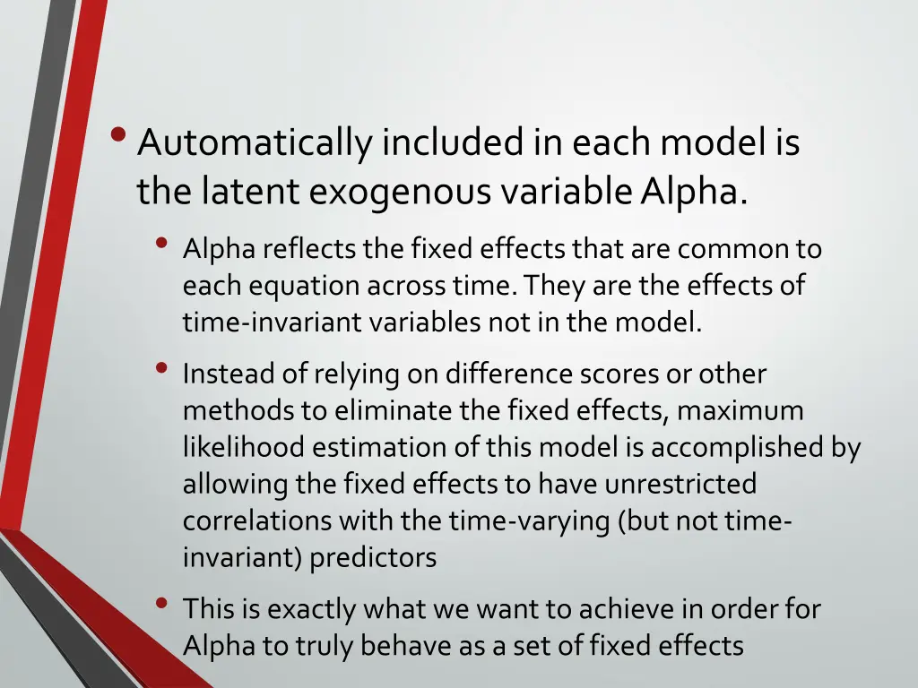 automatically included in each model