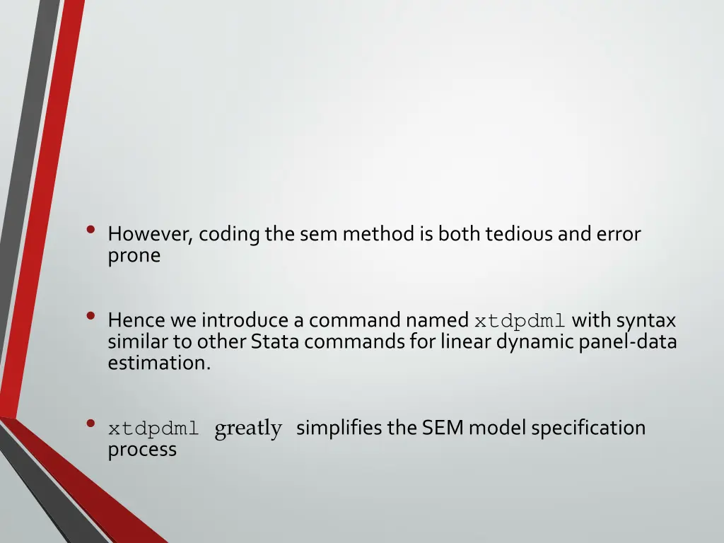 however coding the sem method is both tedious