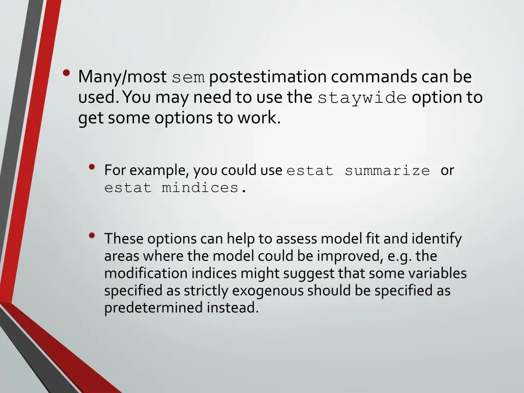 many most sem postestimation commands can be used