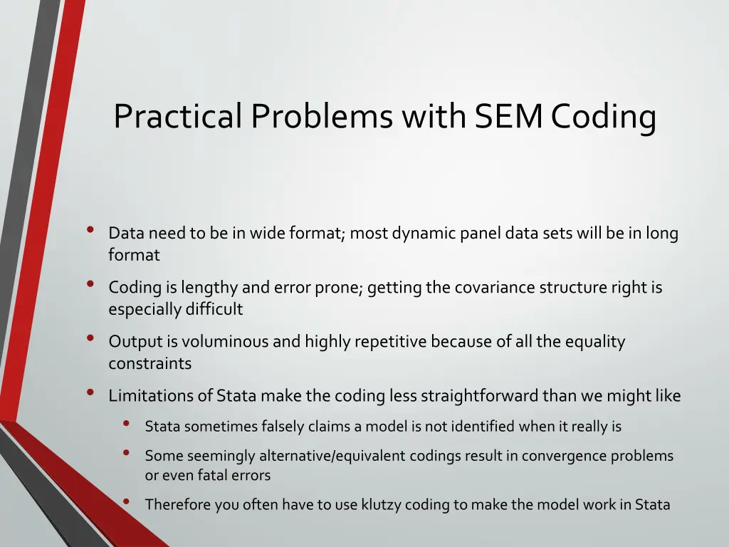 practical problems with sem coding
