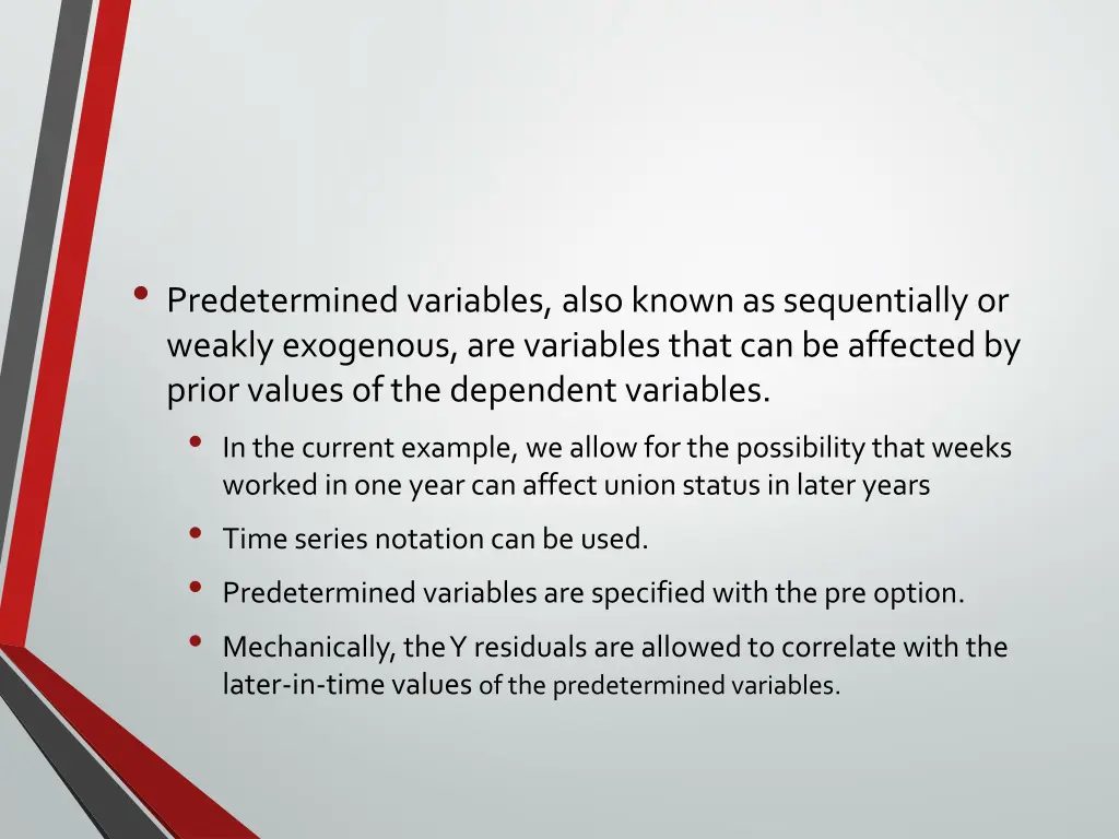 predetermined variables also known