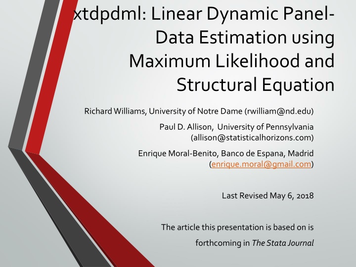 xtdpdml linear dynamic panel data estimation